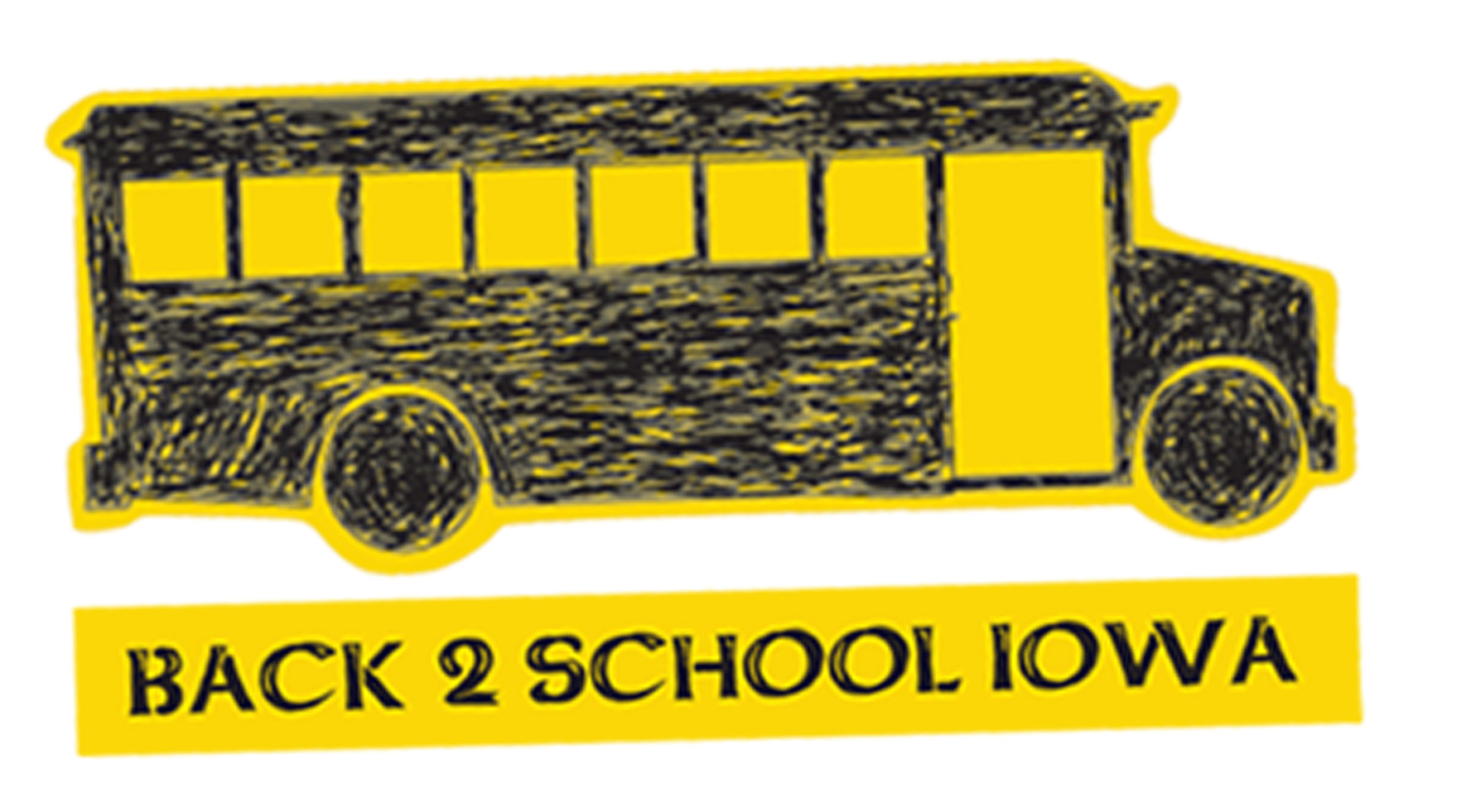Back 2 School Iowa logo with school bus