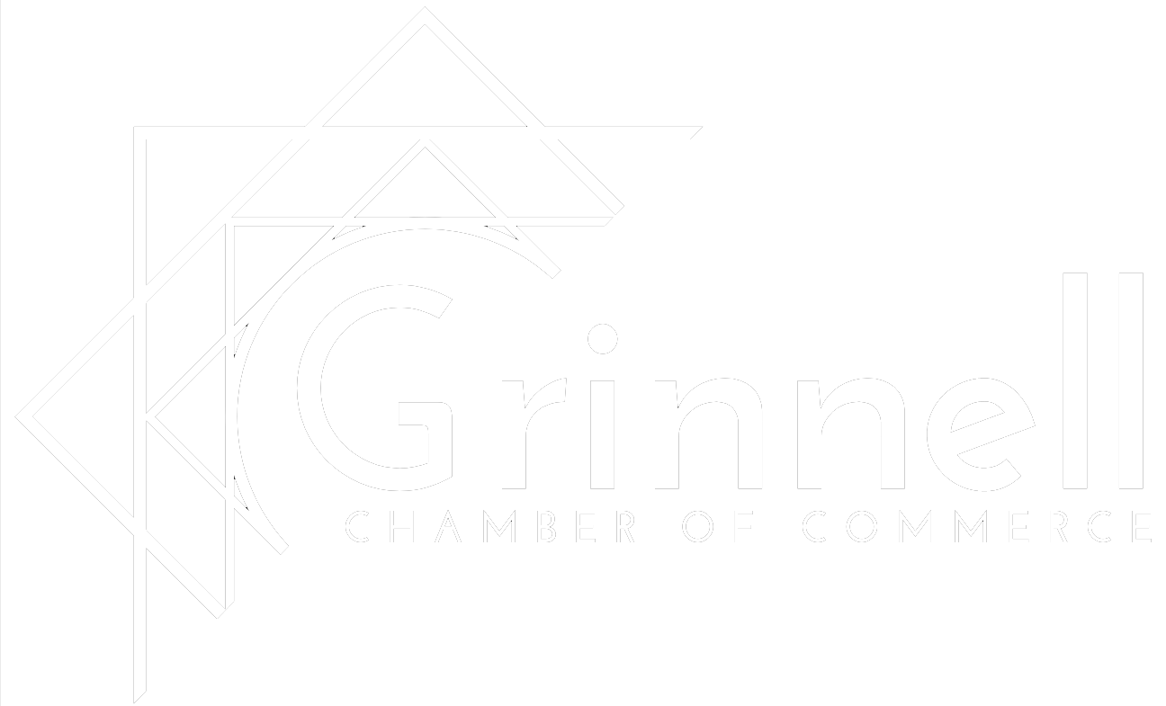 Grinnell Chamber of Commerce logo in white